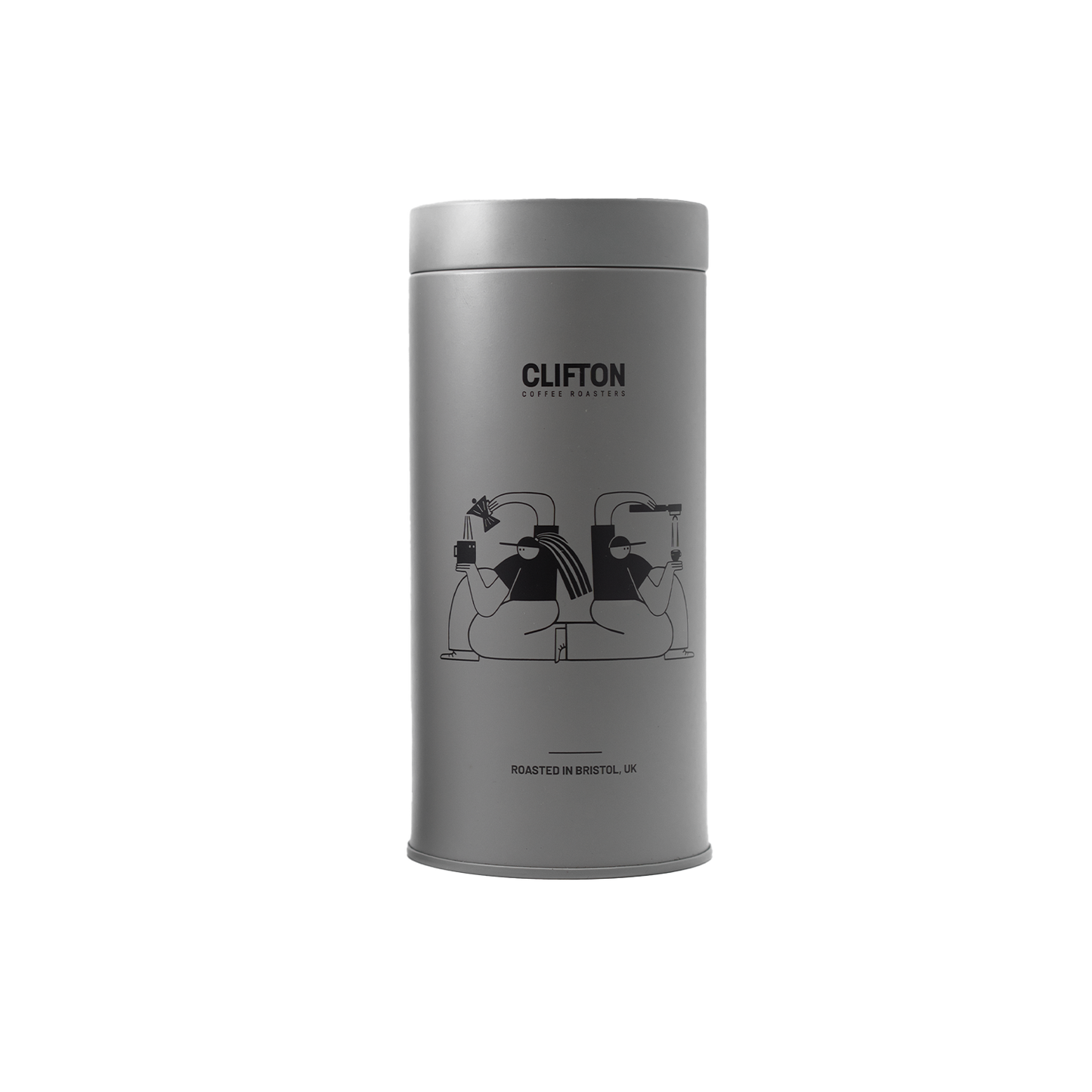 Coffee Storage Tin - Grey (250g) - Clifton Coffee Roasters UK