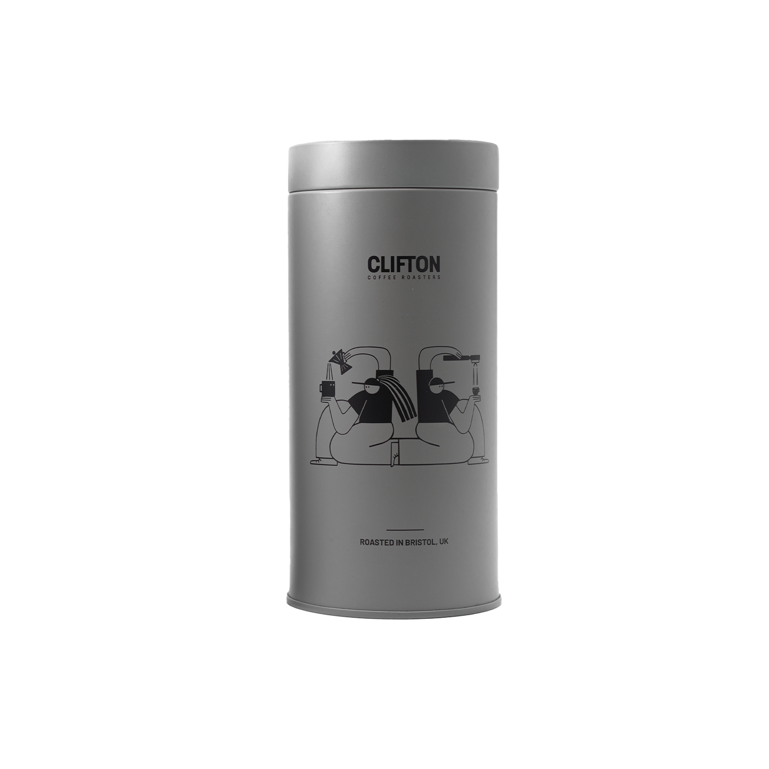Coffee Storage Tin - Grey (250g) - Clifton Coffee Roasters UK